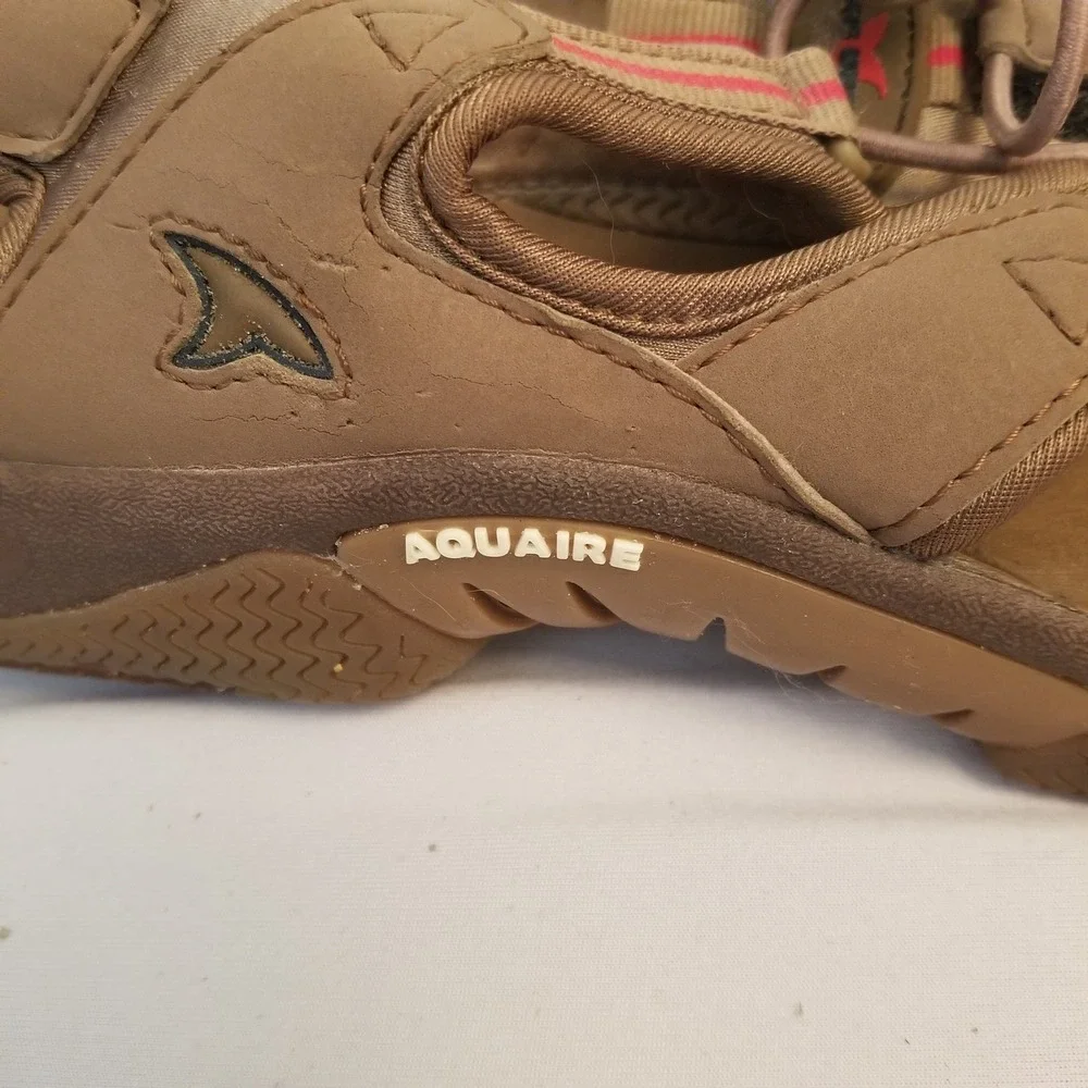 Rugged Shark Aquaire Outdoor Hiking Sandals Tan Bungee Lace Closed Toe Mens 10